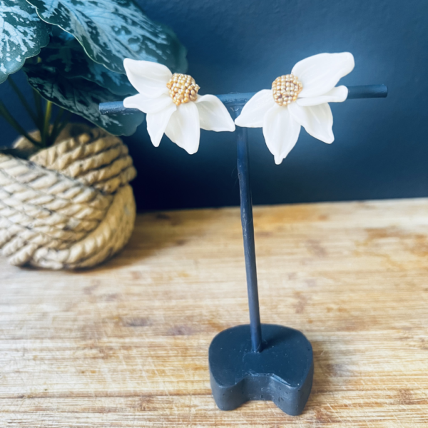 Faux Gold Beaded Stud Flower