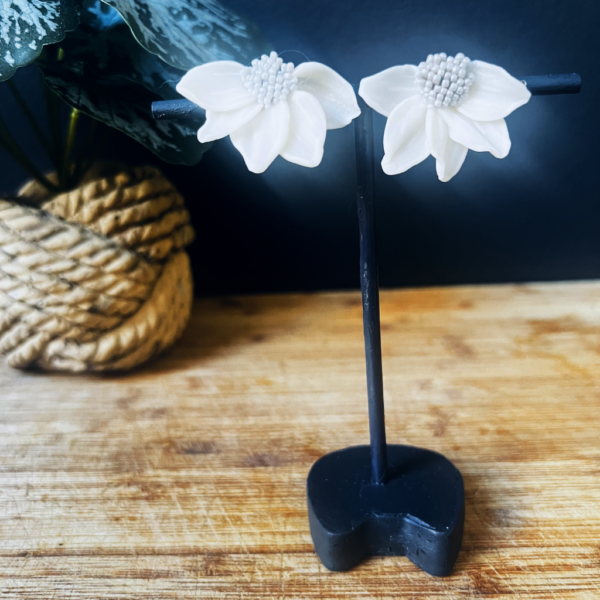 Faux Silver Beaded Stud Flower
